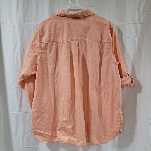 White Stag size 18w/20w womens orange button up collared shirt - Picture 4 of 5